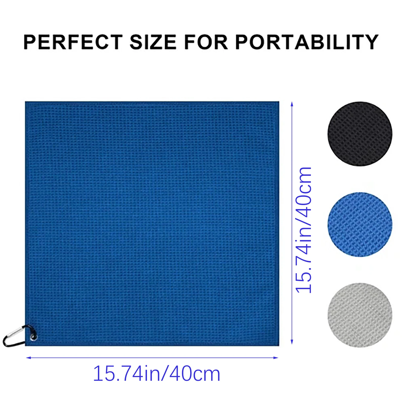 2 قطعة مناشف الغولف لحقيبة الغولف مع مشبك هوك المفاجئة للرجال النساء لاعب الغولف ستوكات النسيج جولف تنظيف أداة 40X40 سنتيمتر/16X16in #5