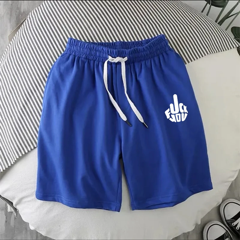 New Summer Casual Sports Shorts Men Breathable Boardshorts Beach Shorts Solid Color Fashion Drawstring Shorts