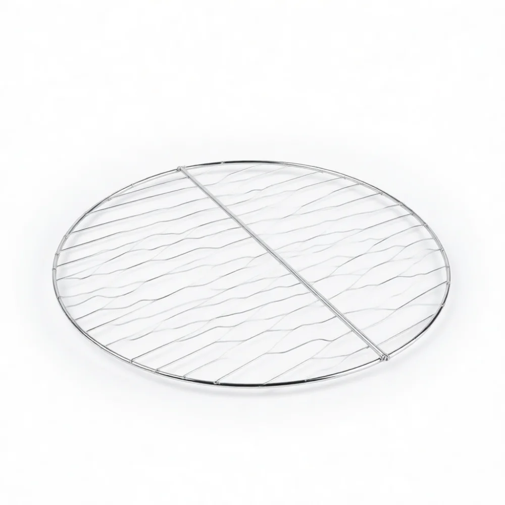 Durable Round Stainless Steel BBQ Grid Rack For Outdoor Kitchen Smoker Enamel Oven Camping Cooking Meat Press Barbecue Accessory
