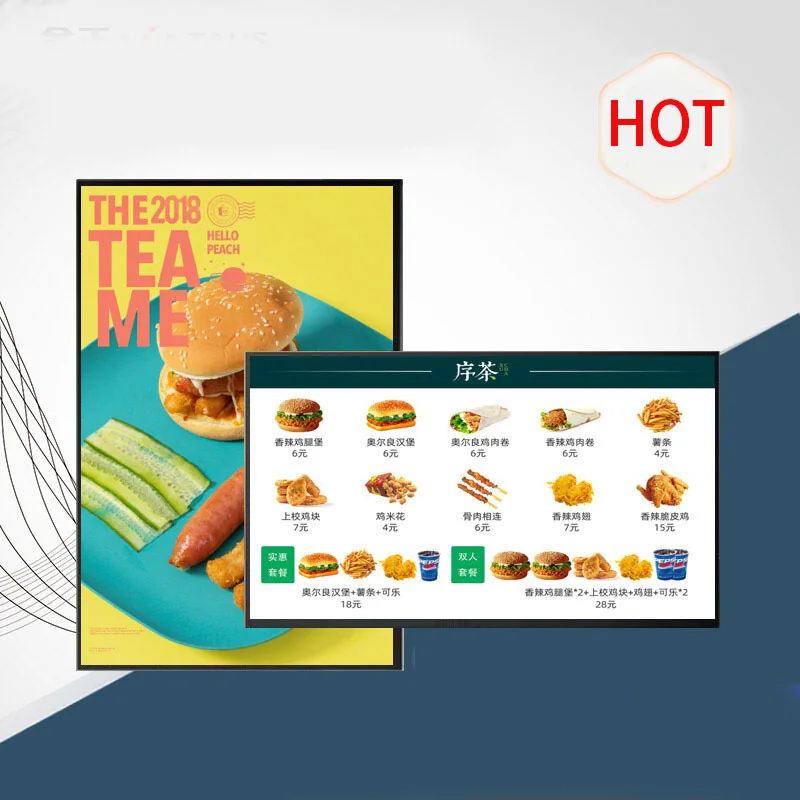 

32 43 Inches Hanging Mounted Advertising Player Restaurant Digital Menu Board Displays For Retail Store Welcome Media Player