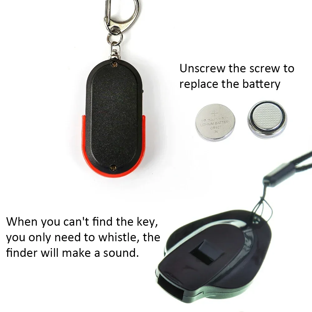 Wireless Whistle Sound Key Finder com luz LED, Mini Anti Lost Key Finder, Localizador de Chaveiros, 10m, Atacado