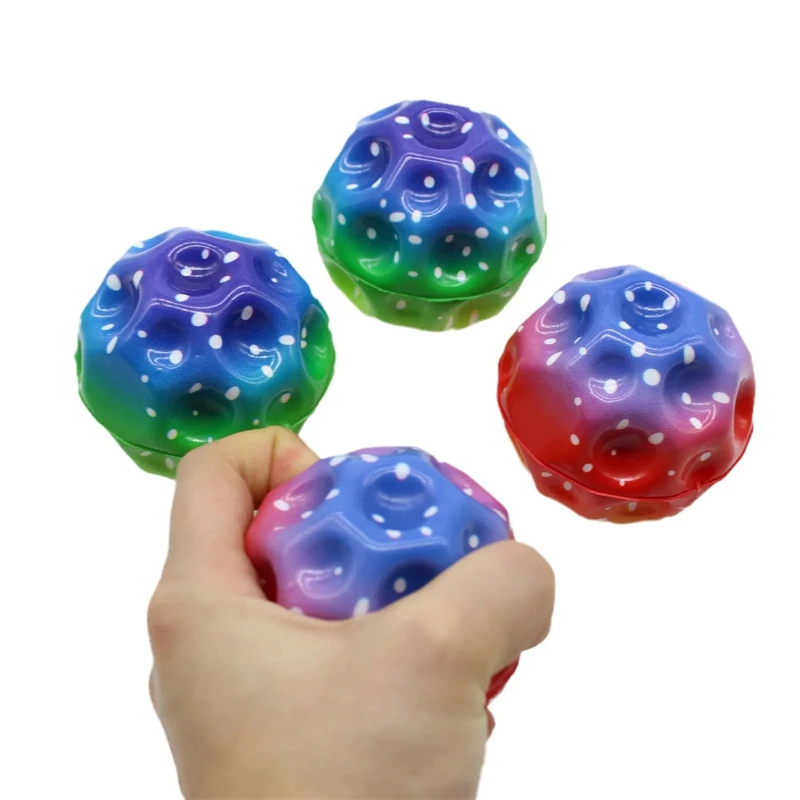 12Pcs Useful Hole Ball Soft Anti Gravity Rubber Bounce Ball Toy Extreme High Bouncing Balls Outdoor Games Sport Anti Stress Ball