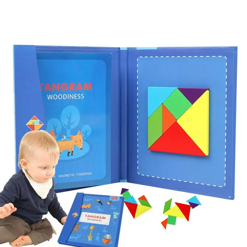 

New Kids Magnetic 3D Puzzle Jigsaw Tangram Thinking Training Game Baby Montessori Learning Educational Wooden Toys For Children