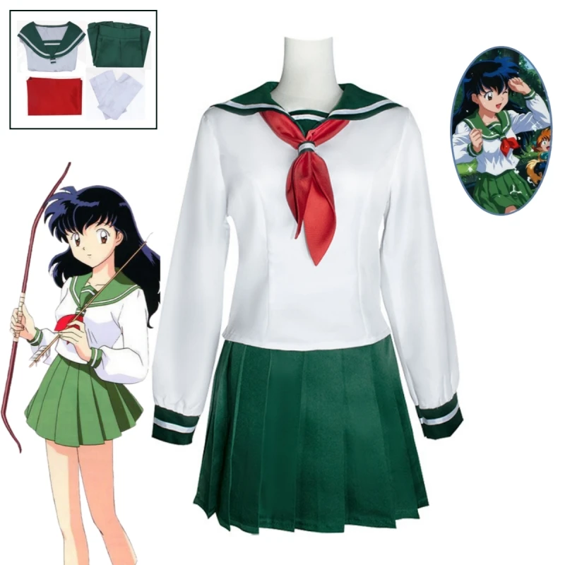 

Anime InuYasha Sunime Higurashi Baju Seragam Wanita Kostum CosplayJK School Uniform Sailor Suit Halloween Party Clothing