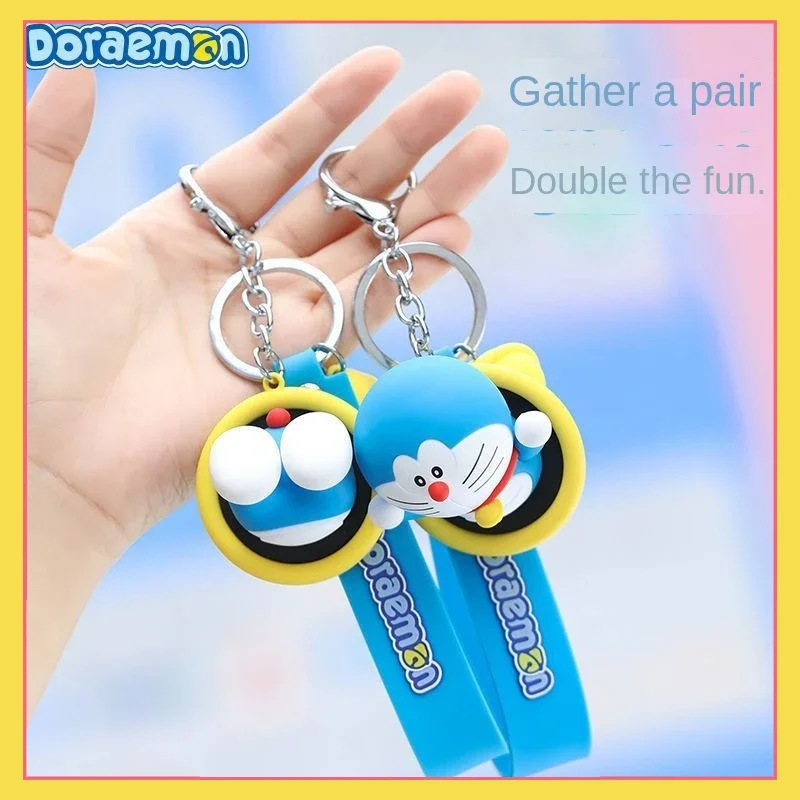 

Miniso collaboration Doraemon keychain pendant for couples, cute backpacks, figurines, small accessories, car accessories gift