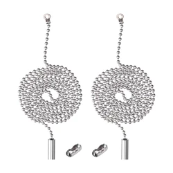 LXAF 2-piece/set Metal Switchs Chain Extender 1 Meter Length Pull Chain String Extension with Connector for Ceiling Fan Light
