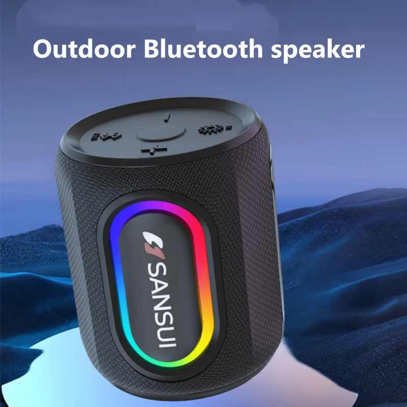 

Caixa De Som 10 Вт мощный портативный цветной RGB Bluetooth-динамик водонепроницаемый уличный музыкальный центр домашний кинотеатр бас Sansui F79