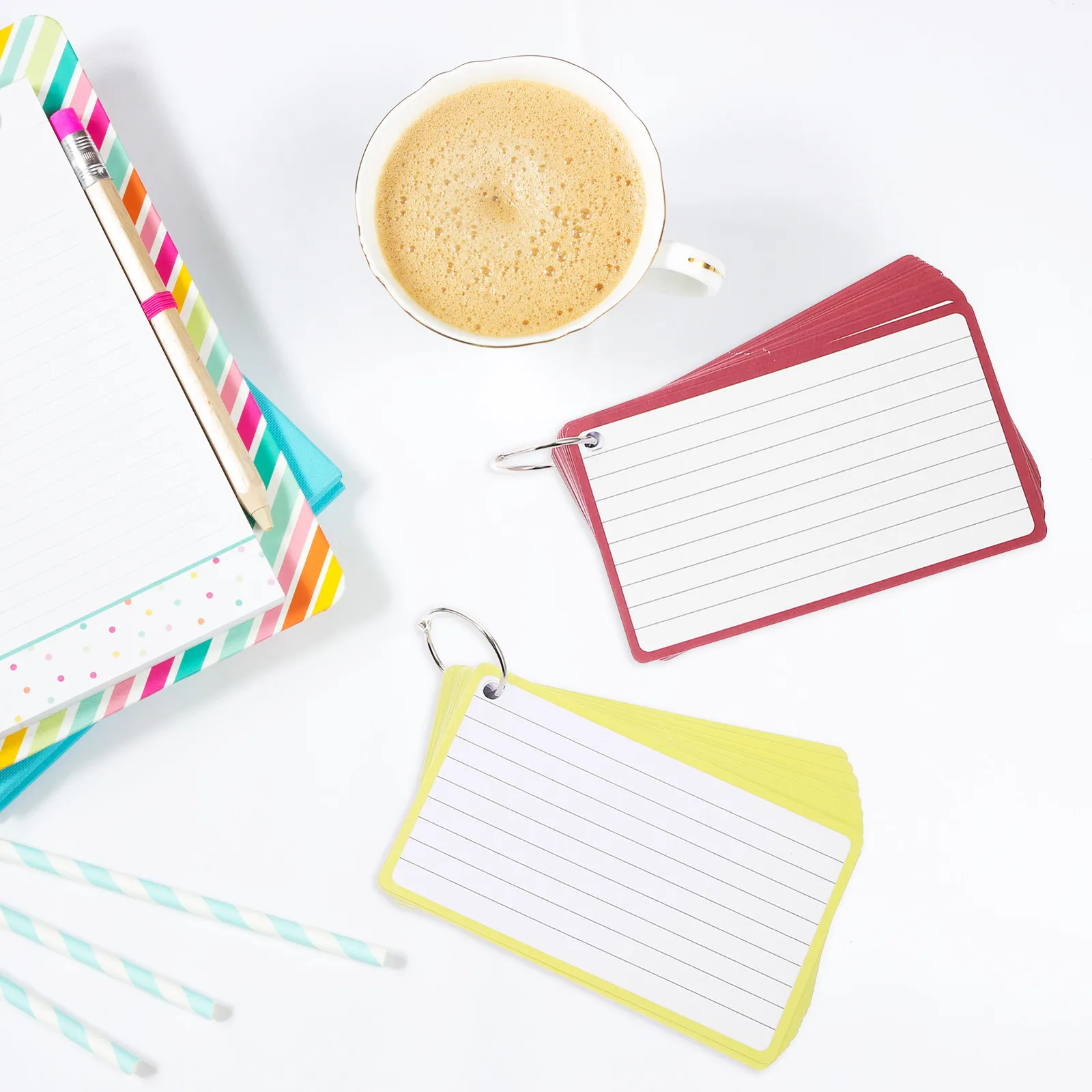 

6 Books Small Memo Pads Lined Index Cards Portable Note Taking Study Flash Cards Office Notepads for Students Meeting Recording