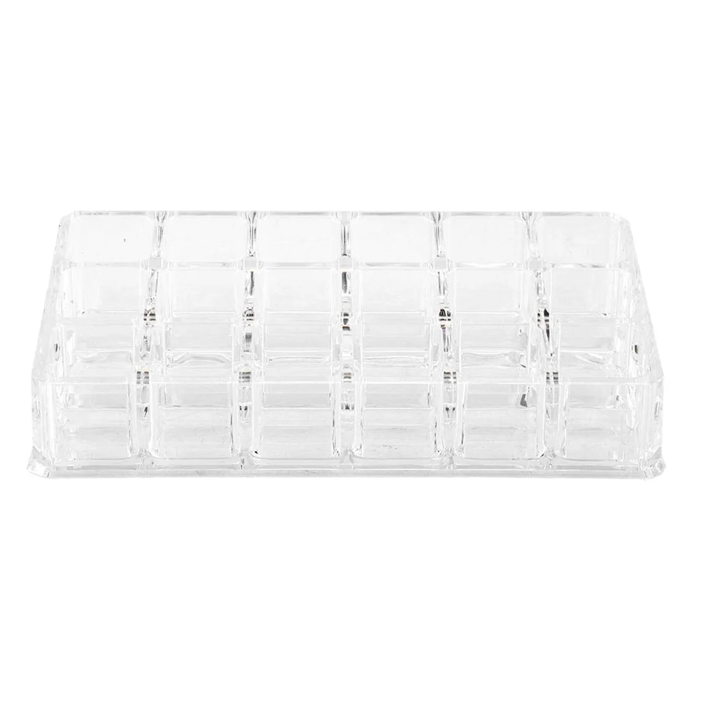 18-Grid Transparent Lipstick Organizer Display Stand Desktop Makeup Storage Box Holder for Lipsticks Essential Oils