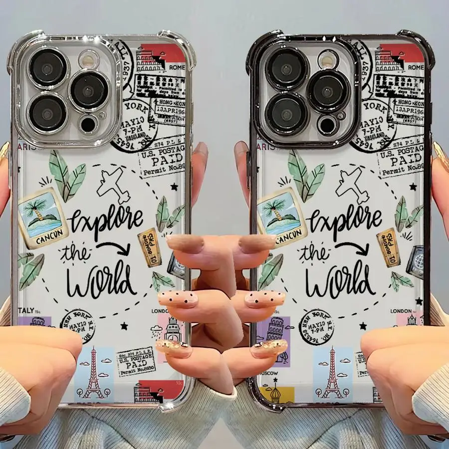 Coque de téléphone World Tourism Art pour Apple iPhone 17 Pro Max 17e Air 16 Pro 16e 12 Plus 14 15 11 13