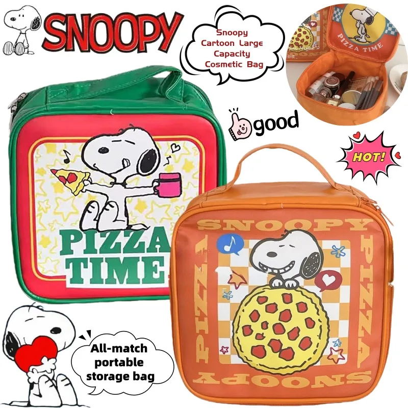 

New Snoopy Creative Cartoon Large Capacity Cosmetic Bag Anime Peripheral Personality All-match Portable Storage Bag Holiday Gift