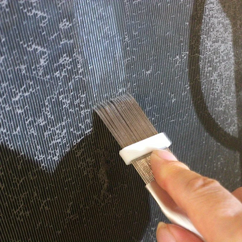 Brosse de nettoyage pour climatiseur en acier inoxydable, peigne redresseur de ailettes, outil de nettoyage de climatiseur