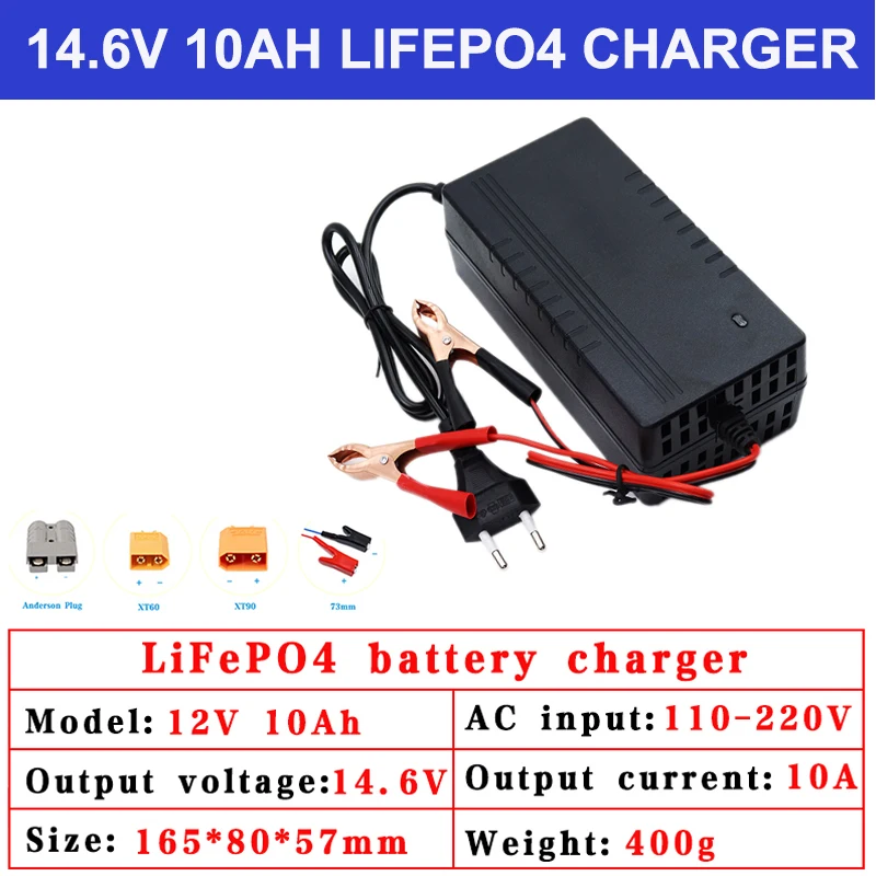 Caricabatterie 12v 10A Lifepo4 110-220V 4S 14.6V/12.8V caricabatterie ad alta potenza per batteria al litio ferro fosfato