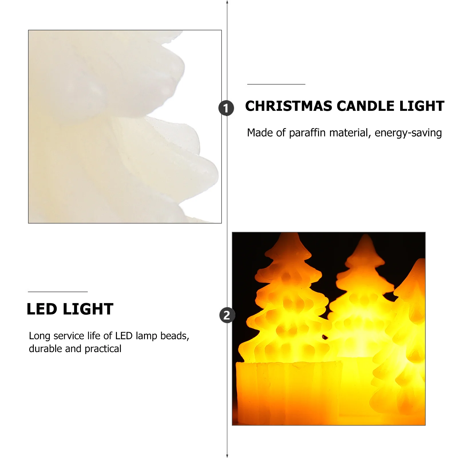 

3Pcs Christmas Lights LED Decorative Lamp Paraffin Material Energy Saving Safe Environmentally Friendly