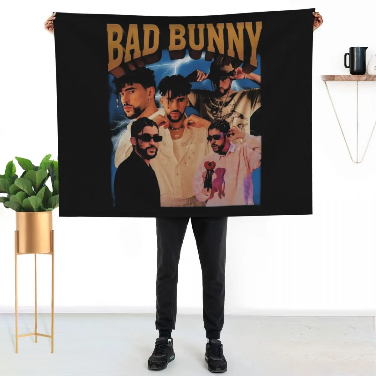 

Bad bunny Throw Blanket Lightweight Warm Blanket for Indoor Outdoor Use
