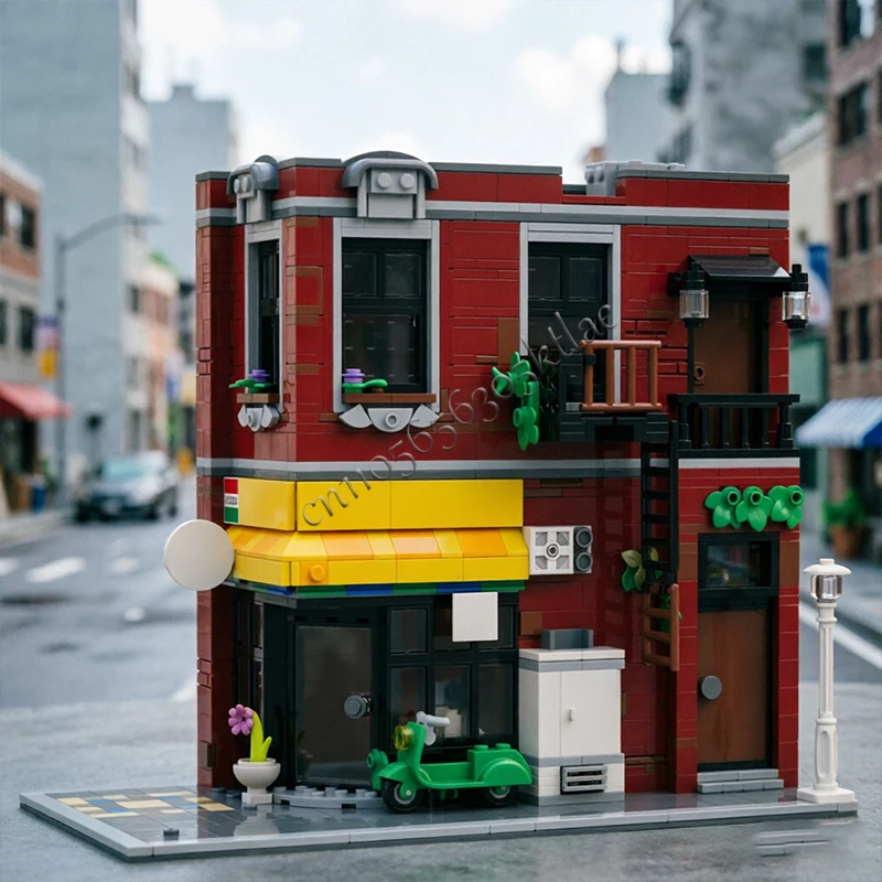 Fotografia 7: 1105 Peças MOC-10321 Modelo de Edifício de Apartamentos e Loja de Conveniência com Cenário Urbano, Quebra-Cabeça Personalizado DIY, Tecnologia de Montagem Criativa, Brinquedo Infantil, Presente