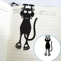 1-5PCS Creative Stationery Kawaii Black Cat Bookmarks for Books 3D Plastic Stereo Animal Book Mark for Student Teacher's Gifts