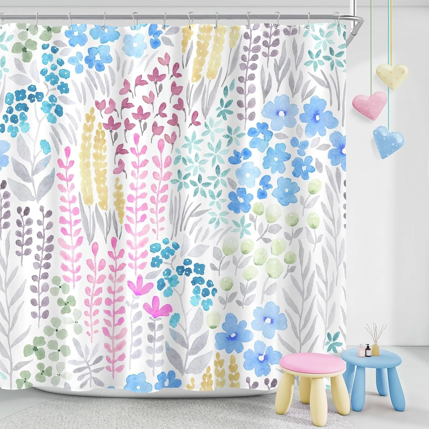 

Розовато-желтая занавеска для душа с богемным цветочным узором, моющаяся грязеотталкивающая насадка для душа, водонепроницаемая полиэстеровая занавеска для ванны