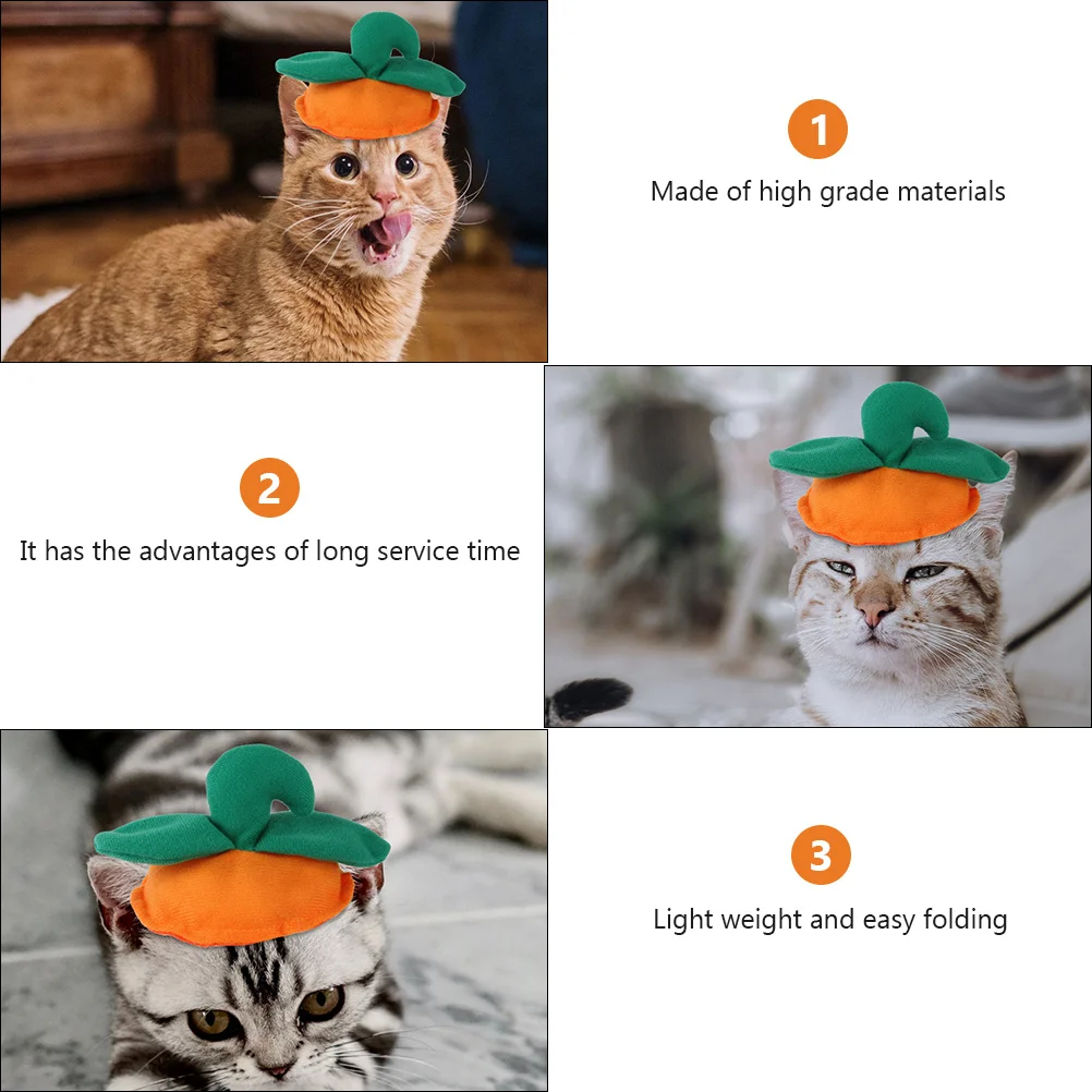 

Christmas Clothes for Cats Costumes Hat Adorable Decorative Halloween Pet Headdress Hood Pumpkin Shaped Cap
