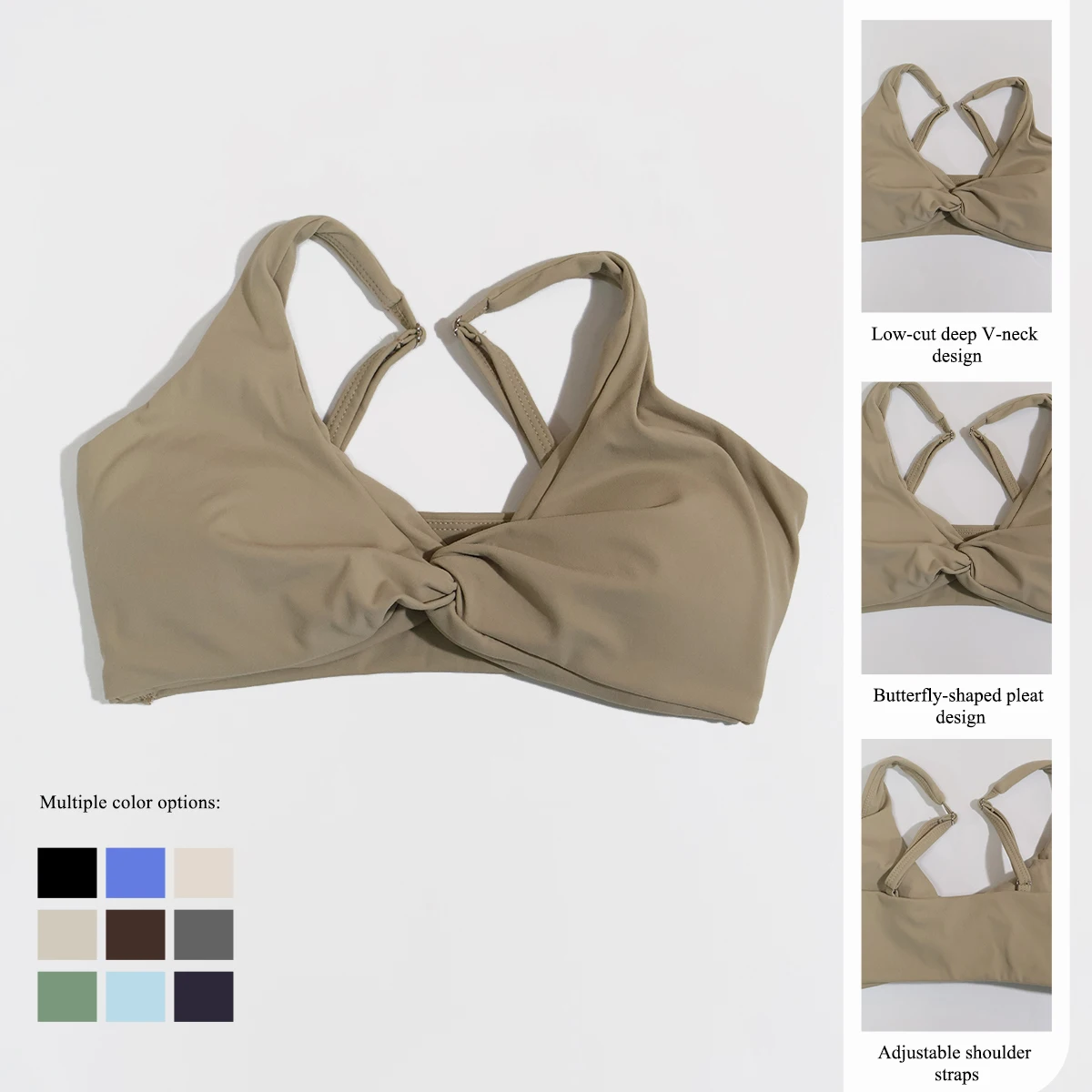 Ctenkevet Women's Ultra Soft Push-Up Sports Bra Summer New Breathable Yoga Workout Top Backless Fitness Crop Gym Underwear image 2
