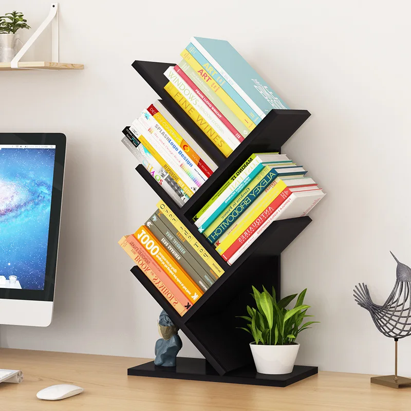 Simple Tree-shaped Desktop Bookshelf Arrangement Children Desk Storage Shelf Office Students Modern Simple Multi-layer Bookcase