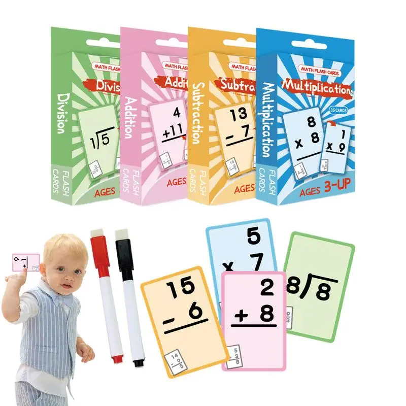 Addition And Subtraction Flash Cards Home School Dry Erase Multiplication Flash Cards Children Ages 6 And Over Improves Math