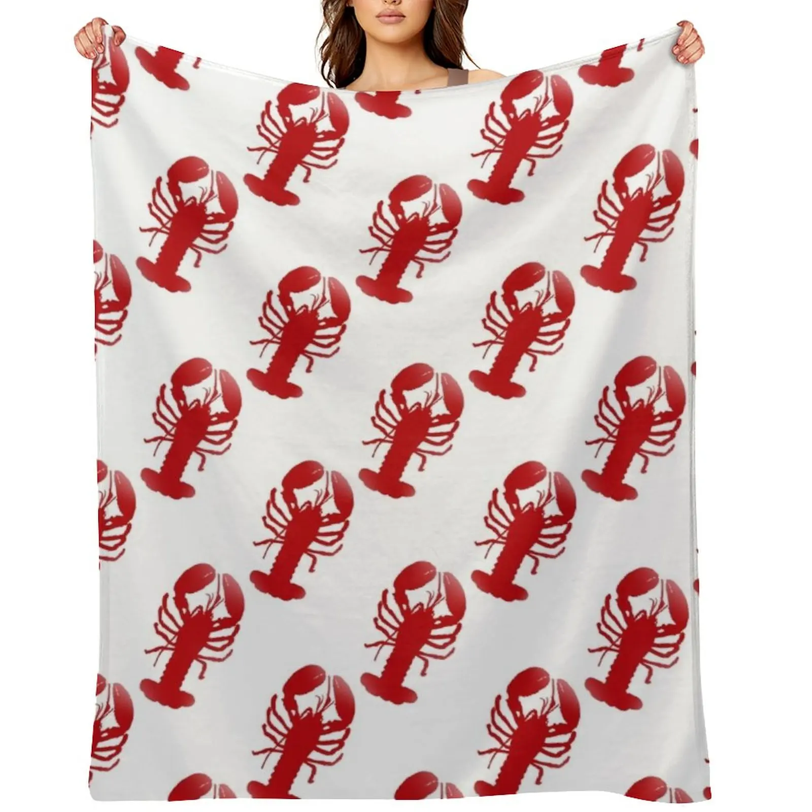 

Red Lobster Repeating Pattern Throw Blanket For Baby Plaid on the sofa Bed covers Blankets For Baby Blankets