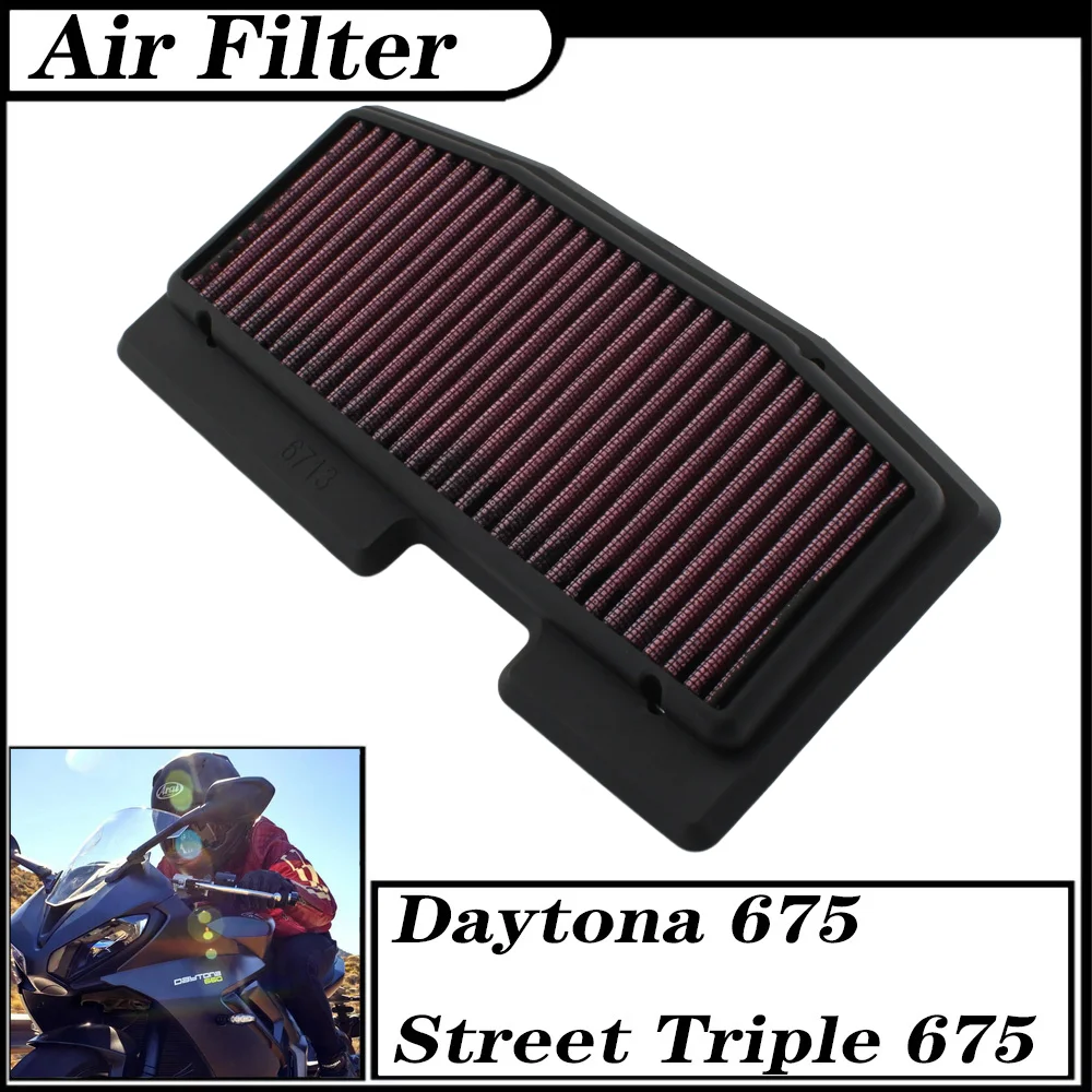 FOR Triumph Daytona 675 675R ABS  Street Triple 675 Rx ABS Explorer Air Filter Intake Cleaner Motorcycle Air Filter