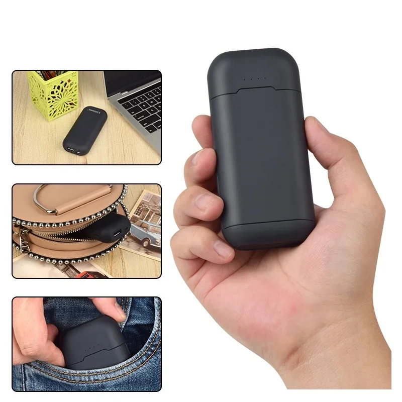 2*18650 Portable Power Bank Case, Dual Slot USB, No Soldering, Detachable and Portable, with Type-C Cable,Battery Not Included