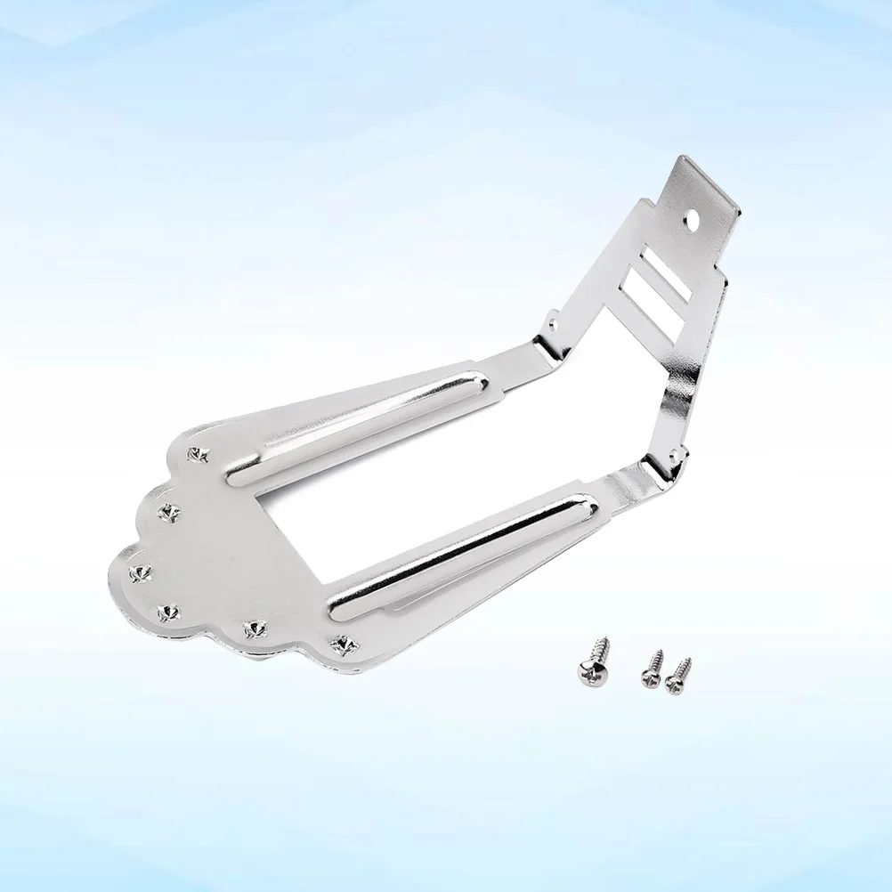 

Silver 6-String Jazz Bridge Tailpiece Height Adjustable Trapezoidal Design Compatible For Electric Guitar Replacement Parts