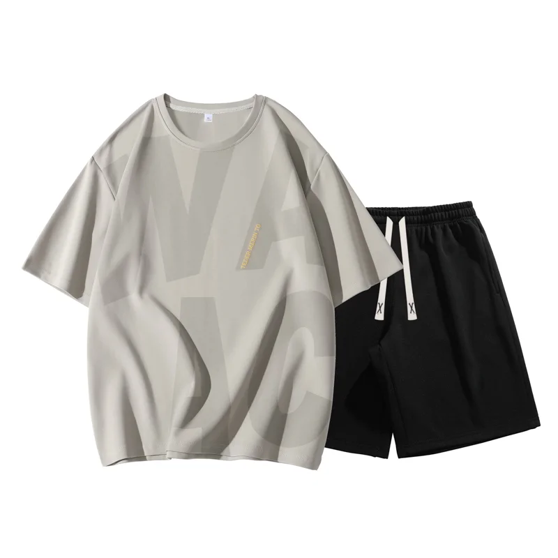 

Yipinyuan Mens Printed Two Piece Set Casual Loose Summer Outfit