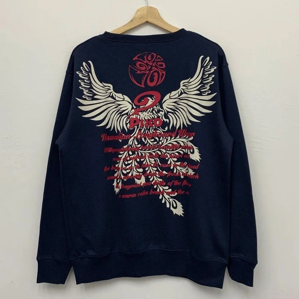 

Mens Hip Pop Wings Vintage Style Oldschool Retro Style Loose Large Size College Round Neck Sweatshirt Wear For Men And Women