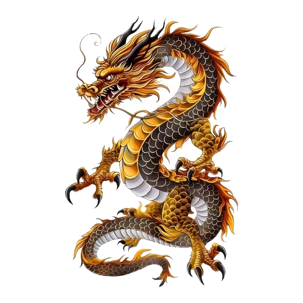 15cm Golden Dragon Car Sticker, Suitable for Laptop, Car, Truck, Van, SUV, Motorcycle, Wall, Bumper, Window