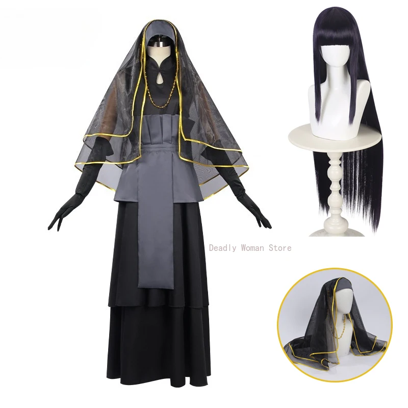 

IN STOCK S-3XL Hyuga Hinata Cosplay Black Wedding Dress Wig Anime The Last Cosplay Halloween Party Outfits for Women