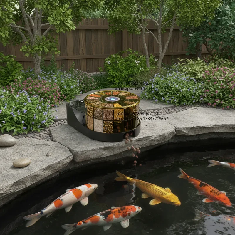 EV200UG-PLUS Alimentador Automático de Peces con Temporizador USB, Alimentador Automático Inteligente con Wifi para Acuarios de Plástico, para Peces Dorados, Camarones y Peces Koi