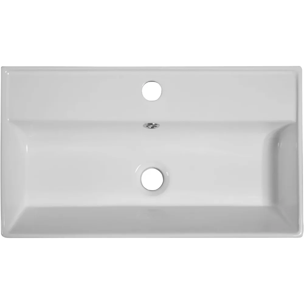 Tocador de baño de 21,6 "con lavabo de cerámica individual, gabinete combinado de almacenamiento tipo, estante abierto lateral derecho, para espacio pequeño, blanco