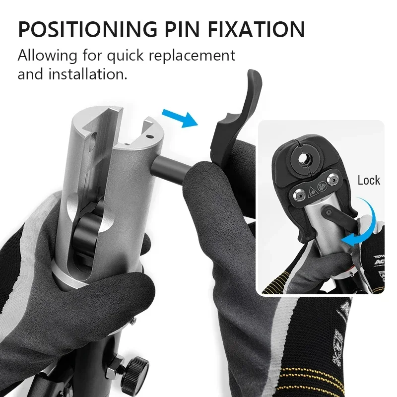 Copper Tube Fittings Hydraulic Pipe Crimping Tool with 1/2 3/4 1 Jaw  Pipe Press Crimpers Suit for Narrow Space and Tee Fitting