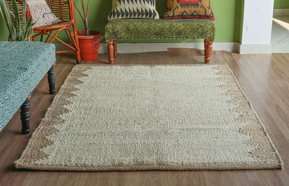 Natural Handmade Jute Rug Hemp Carpet for Bedroom Runner Home Decorative Bohemian Area Jute Runner Rug Bedroom Decor