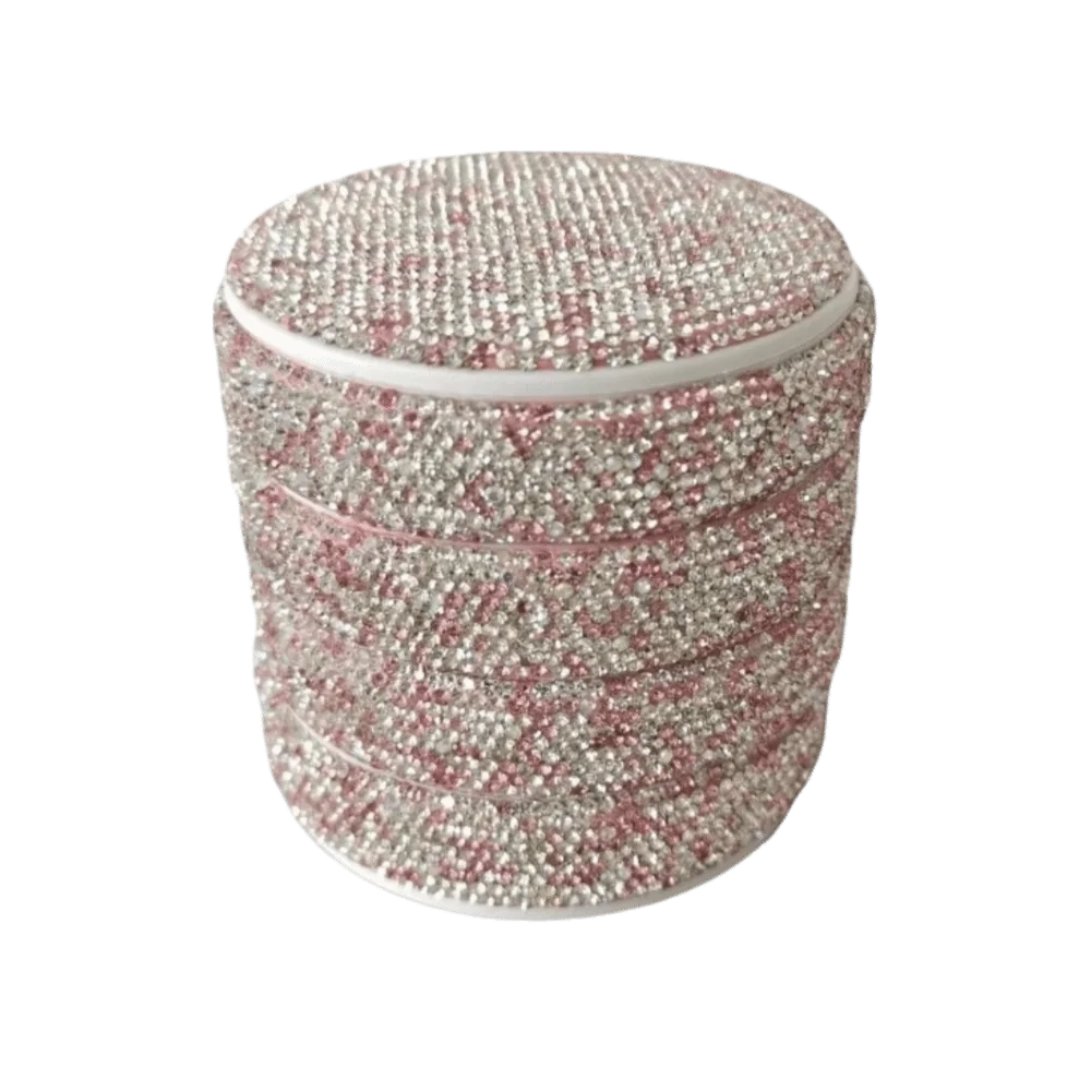 

4 Layers Rotating Jewelry Storage Box Rhinestone Earring Holder Necklace Desk Organizer Display Dust-proof Ring Bracelet Storage