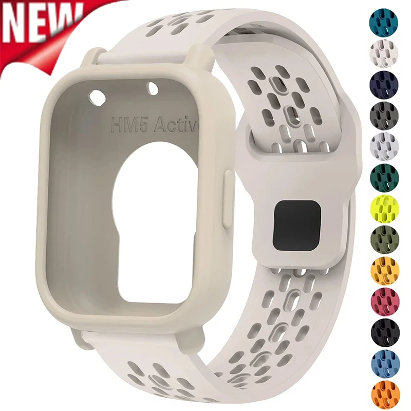Für Redmi Watch 5 Active Silikonhülle Sportarmband für Redmi Watch 5 Lite TPU Softshell und atmungsaktives Sportband Armband+Hülle