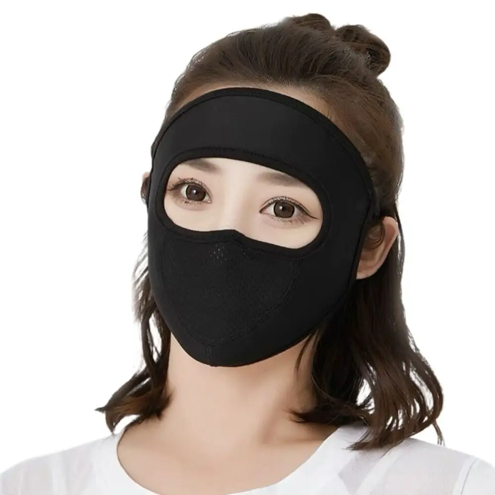 Pelindung matahari masker Gini Pria Wanita, perlindungan matahari es sutra jaring warna Solid untuk mengemudi penutup wajah musim panas masker wajah