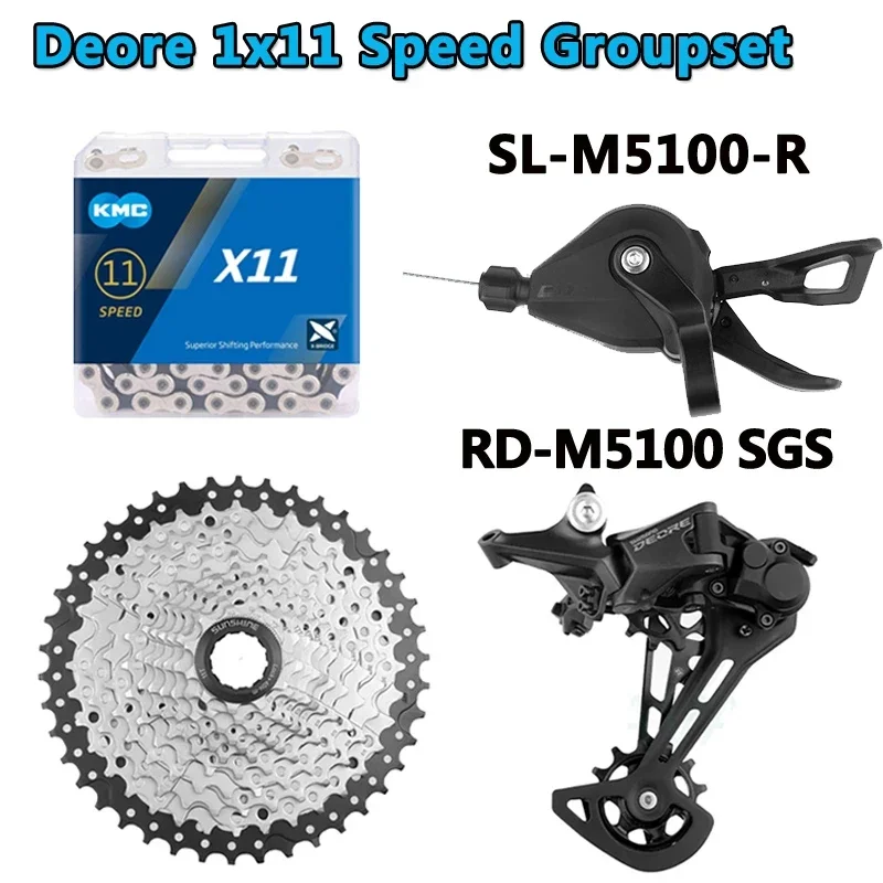 Deore M5100 11 Speed MTB Derailleurs 11S Shifter Lever RD X11 Chain Gold/Silver 11V Cassette 42/46/50/52T 11v Groupset MTB Parts