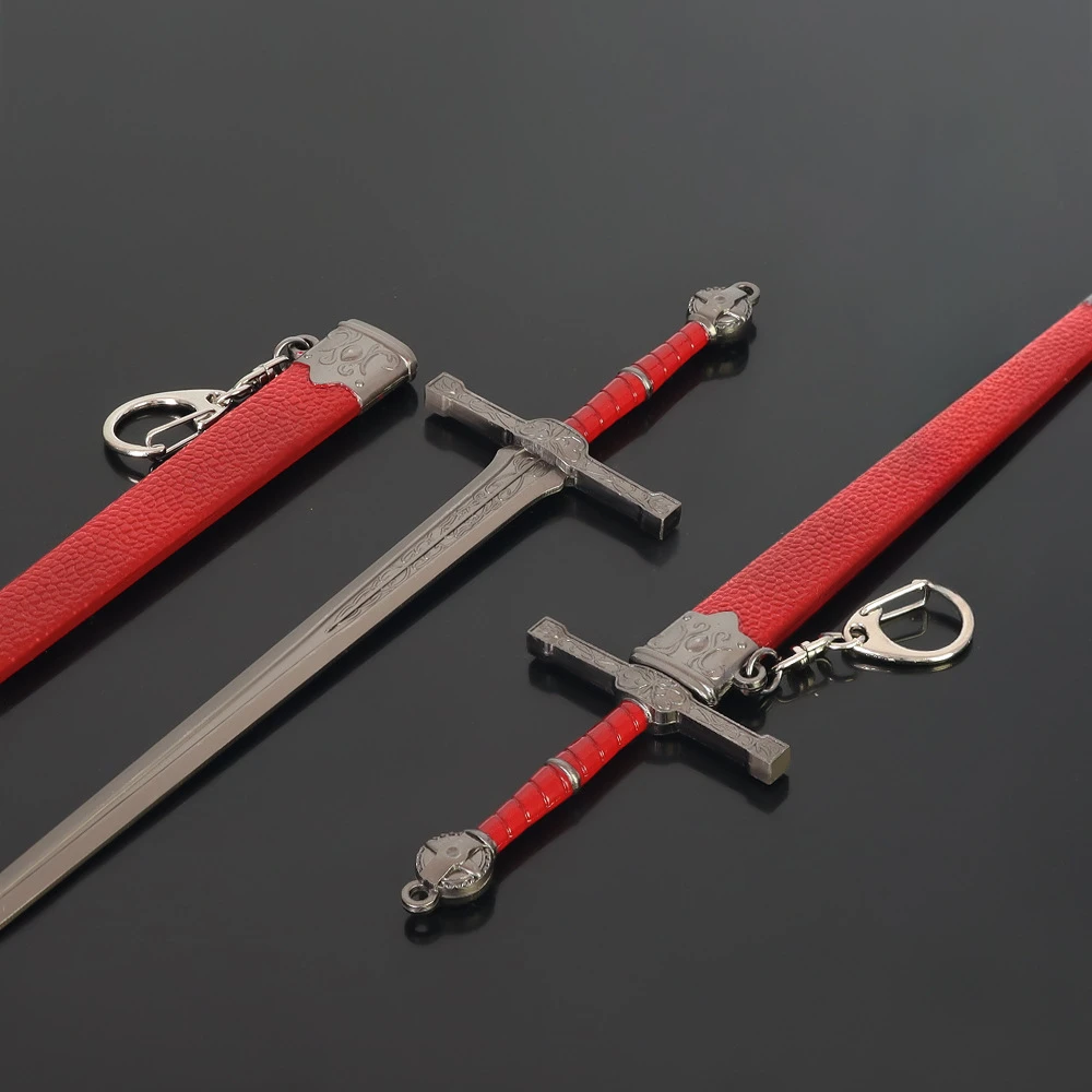 Spada dritta di 22cm lordswear modello di arma Anime giapponese Katana Samurai accessori per spada portachiavi ornamenti regali giocattoli ragazzi