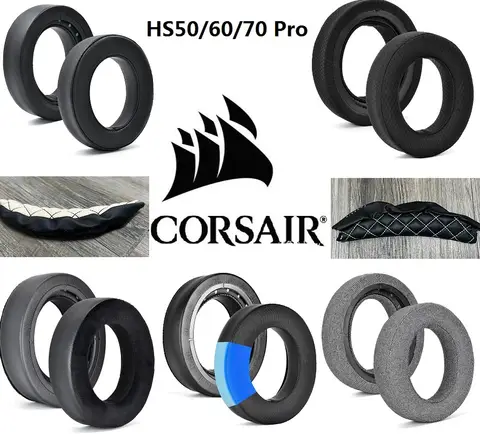 Corsair HS50/HS60/HS70 Pro 헤드폰용 이어 패드 교체용 이어 커버 이어 쿠션 귀마개 이어 베개 헤드밴드 가죽