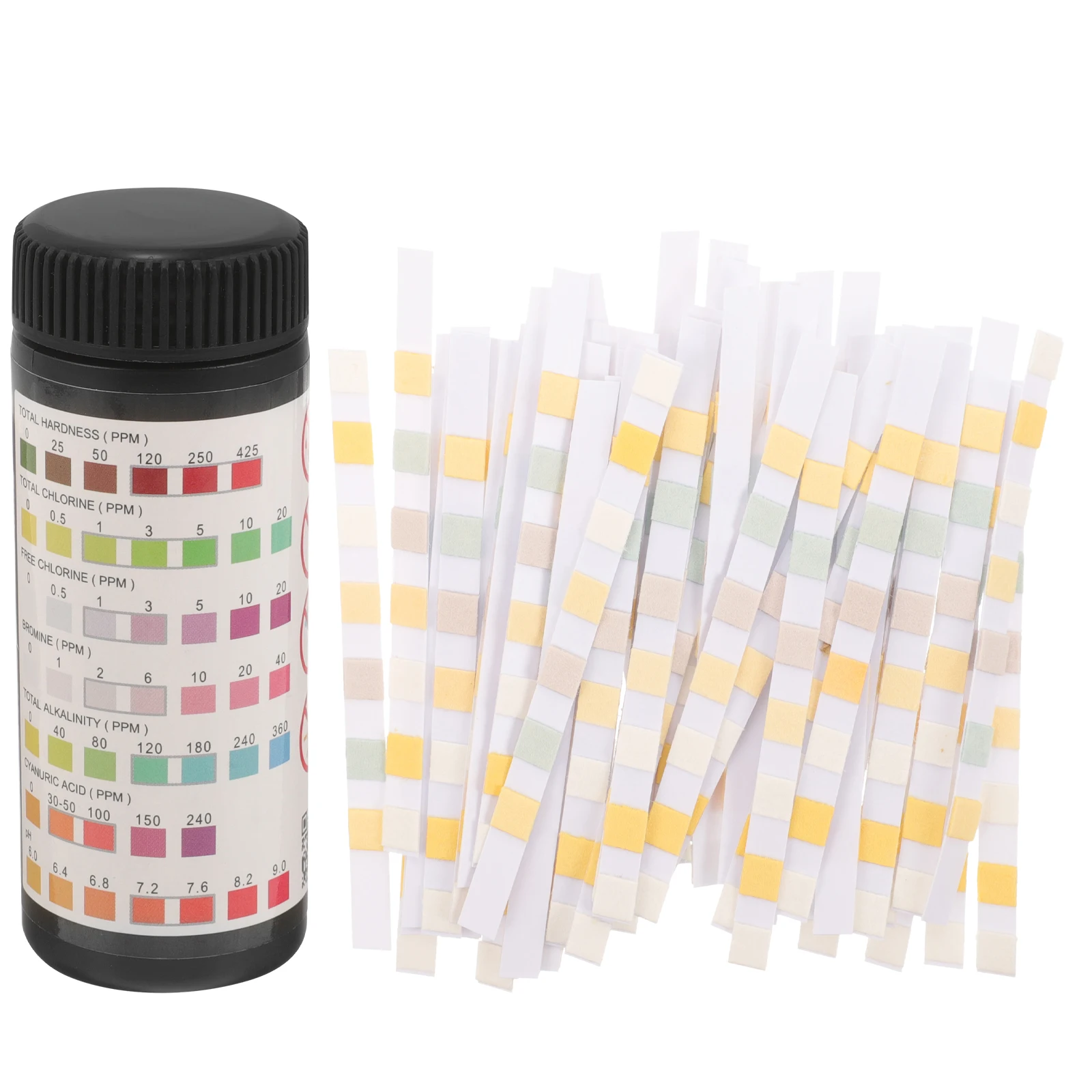 

50pcs Water Test Papers for Pool Fish Tank Spa PH Chlorine Ph Chlorine Test Strips Hardness Alkalinity Tester Kit Tools