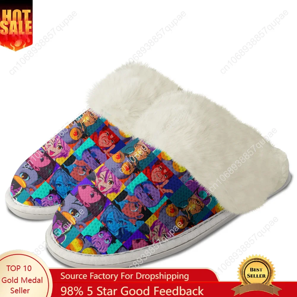 

Dandadan Plush Slippers Anime Mens Womens Teenager Cotton Shoes Home Bedroom Keep Warm Slipper Thermal Lightweight Custom Shoes