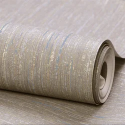 Nordic solid color plain non-woven linen pattern wallpaper non self-adhesive living room bedroom wall paper beige light gray