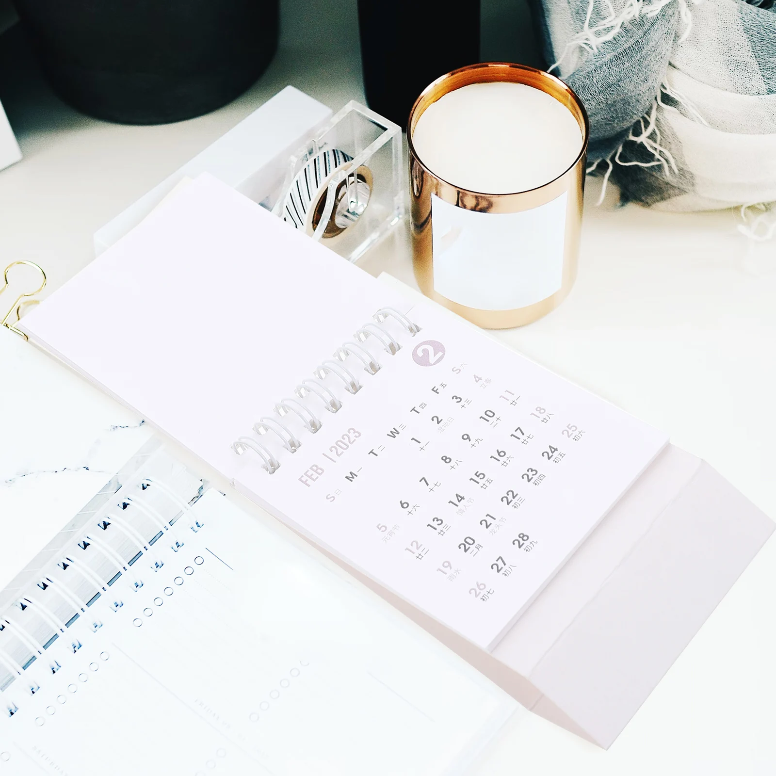 

Mini Calendar 2023 Desk Minimalist Aesthetic Miniature Office Table Monthly