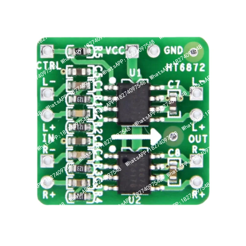 Differential power amplifier board 2x3W digital Class D audio power amplifier HT6872 differential input 3.6-6.5V