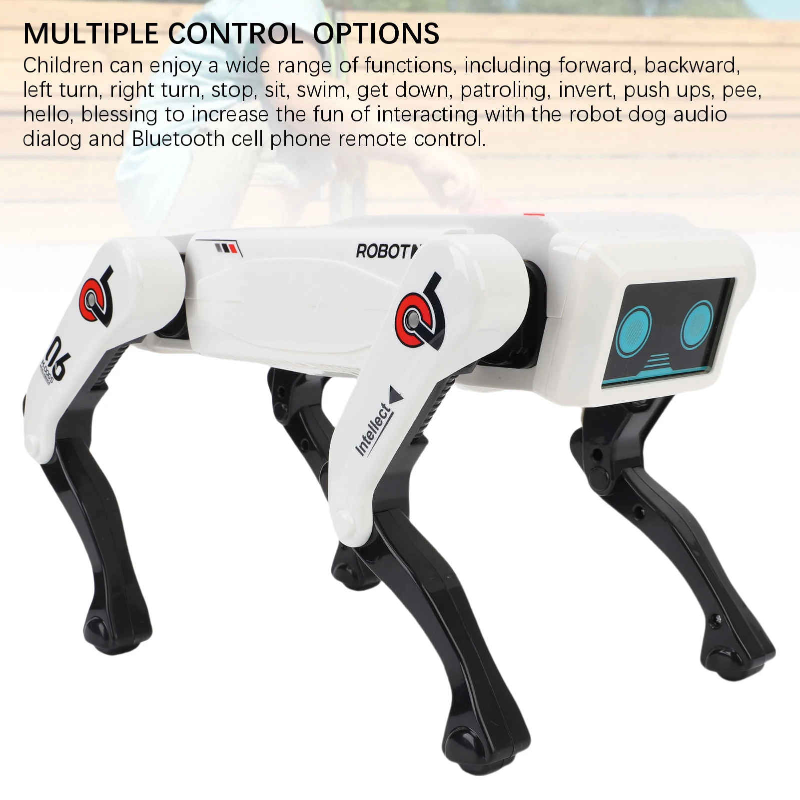 Smart Robot Dog Programmable Quadruped Voice Control AI Robot Dog with Music Light Effects